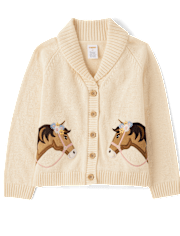 Cárdigan Chal Niña Bordado Caballo - Country Charm