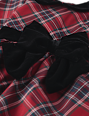 Girls Plaid Bow Fit And Flare Dress - All Dressed Up