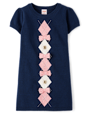 Fille Argyle Robe chandail - Classroom Cutie