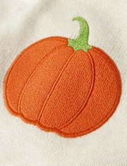 Girls Embroidered Pumpkin Peplum Sweater Dress - Autumn Adventures