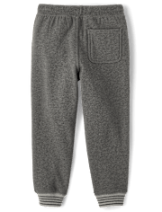 Boys Embroidered Raccoon Fleece Jogger Pants - Country Charm