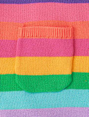 Girls Rainbow Striped Sweater Dress - Classroom Cutie