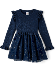 Girls Tutu Sweater Dress - Royal Christmas