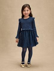Girls Tutu Sweater Dress - Royal Christmas