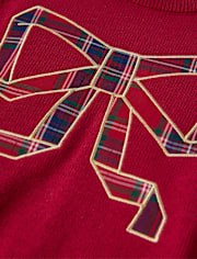 Girls Embroidered Bow Sweater - All Dressed Up