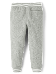 Boys Striped Cuff Fleece Jogger Pants - Little Essentials