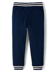 Boys Striped Cuff Fleece Jogger Pants - Little Essentials