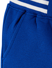 Boys Striped Cuff Fleece Jogger Pants - Little Essentials