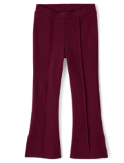 Girls Pintuck Ponte Flare Jeggings - Little Essentials
