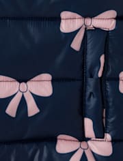Girls Bow Quilted Puffer Jacket - Little Essentials