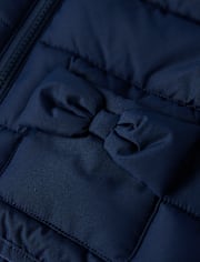 Girls Quilted Bow Puffer Vest - Little Essentials