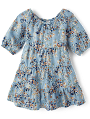Robes à plusieurs niveaux en flanelle florale Fille - Country breloque