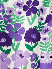 Girls Floral Owl Leggings - Classroom Cutie