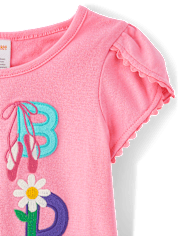 Haut tulipe brodé avec lettres pour fille - Classroom Cutie