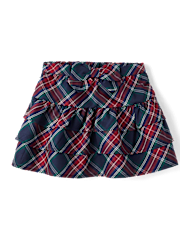 Girls Plaid Tiered Skirt - Royal Christmas