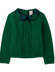 Girls Bow Cable Knit Sweater - All Dressed Up