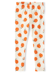 Girls Pumpkin Leggings - Autumn Adventures