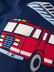 Boys Embroidered Fire Truck Top - Classroom Cutie