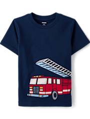 Boys Embroidered Fire Truck Top - Classroom Cutie