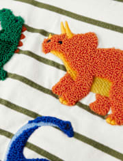 Top de dinosaurio bordado a rayas para niños - Classroom Cutie