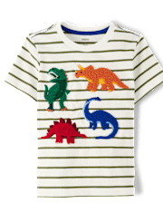 Top de dinosaurio bordado a rayas para niños - Classroom Cutie