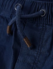 Boys Poplin Pull On Pants - Little Essentials