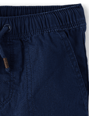 Boys Poplin Pull On Pants - Little Essentials