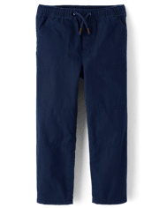 Boys Poplin Pull On Pants - Little Essentials