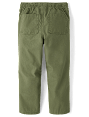 Boys Poplin Pull On Pants - Little Essentials