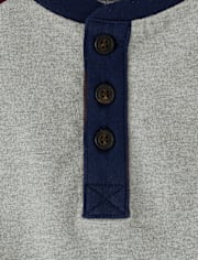 Haut Henley à contraste de couleurs pour garçons - Classroom Cutie