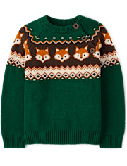 Suéteres con botones Fox Fairisle para niños - Aventuras de otoño