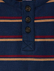 Boys Striped Henley Top - Classroom Cutie