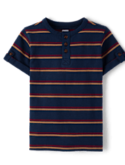 Boys Striped Henley Top - Classroom Cutie