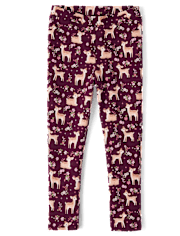 Girls Deer Ponte Jeggings - Country Charm