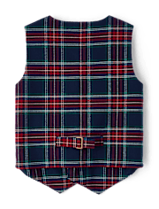 Boys Plaid Suit Vest - Royal Christmas