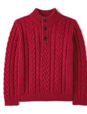 Boys Cable Knit Turtleneck Sweater - All Dressed Up