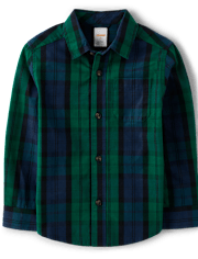 Boys Matching Family Plaid Poplin Button Up Shirt - All Dressed Up