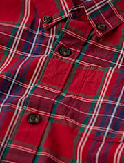 Boys Matching Family Plaid Poplin Button Up Shirt - All Dressed Up