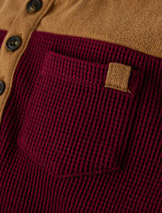 Boys Colorblock Thermal Henley Top - Little Essentials