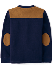 Boys Colorblock Thermal Henley Top - Little Essentials
