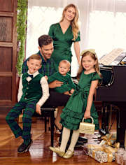 Mens Matching Family Plaid Poplin Button Up Shirt - All Dressed Up