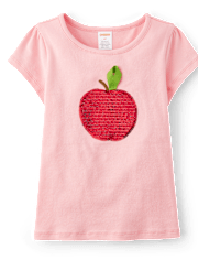 Fille Paillettes Apple Top - Classroom Cutie