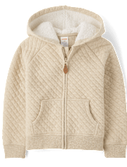 Boys Quilted Zip Up Hoodie - Little Essentials