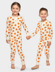 Kids Pumpkin Henley Snug Fit Cotton Pajamas - Gymmies