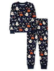 Boys Halloween Henley Snug Fit Cotton Pajamas - Gymmies