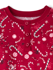 Pyjama en coton ajusté Henley Candy Cane pour enfants - Gymmies