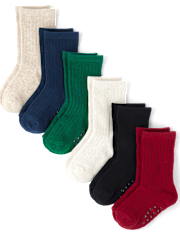 Boys Dressy Crew Socks 6-Pack - All Dressed Up