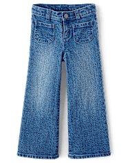 Jean large en Denim extensible avec poches plaquées pour Fille - Little Essentials