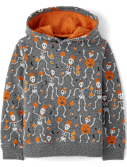 Boys Skeleton Fleece Hoodie - Halloween