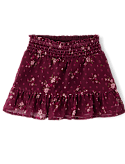Girls Floral Smocked Ruffle Skort - Country Charm